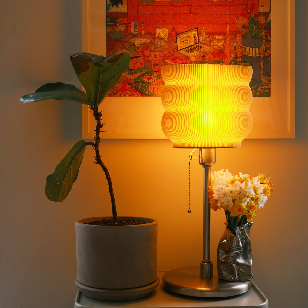 Big Yellow Table Lamp LED Sculptural Statement Decor Light Glenbrookhome
