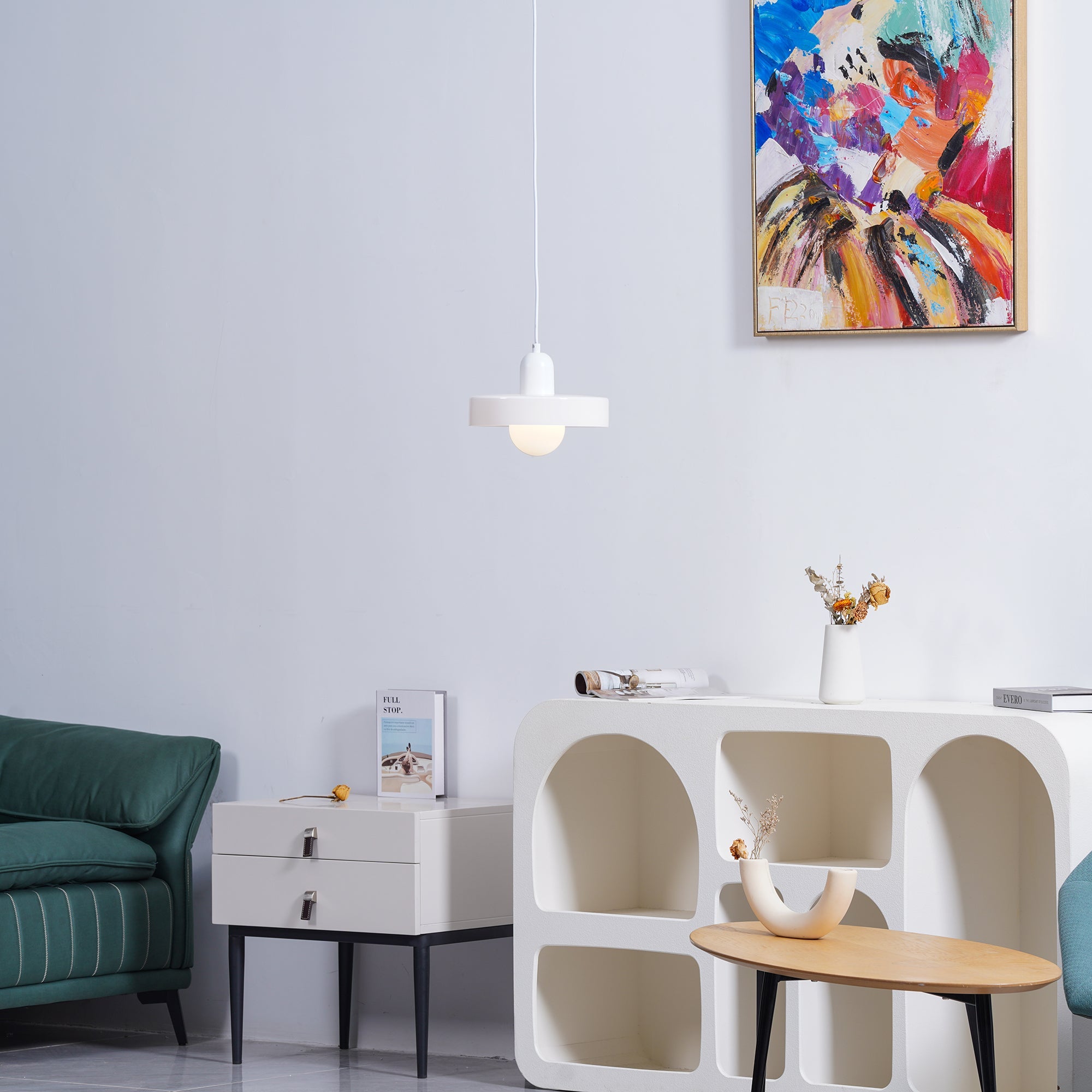 Modern Disc Orb LED Pendant Lamp – Minimalist Globe Hanging Light 1-Light