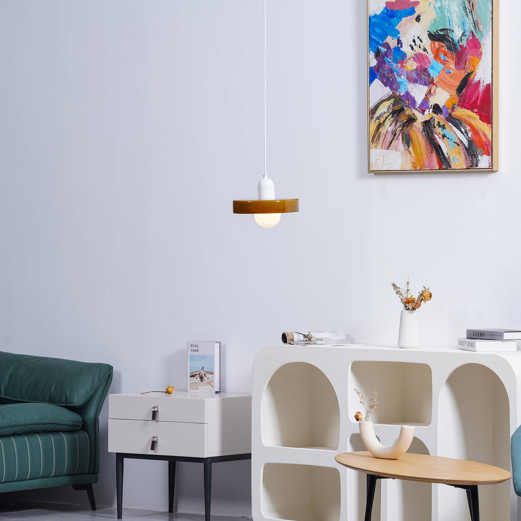 Modern Disc Orb LED Pendant Lamp – Minimalist Globe Hanging Light 1-Light