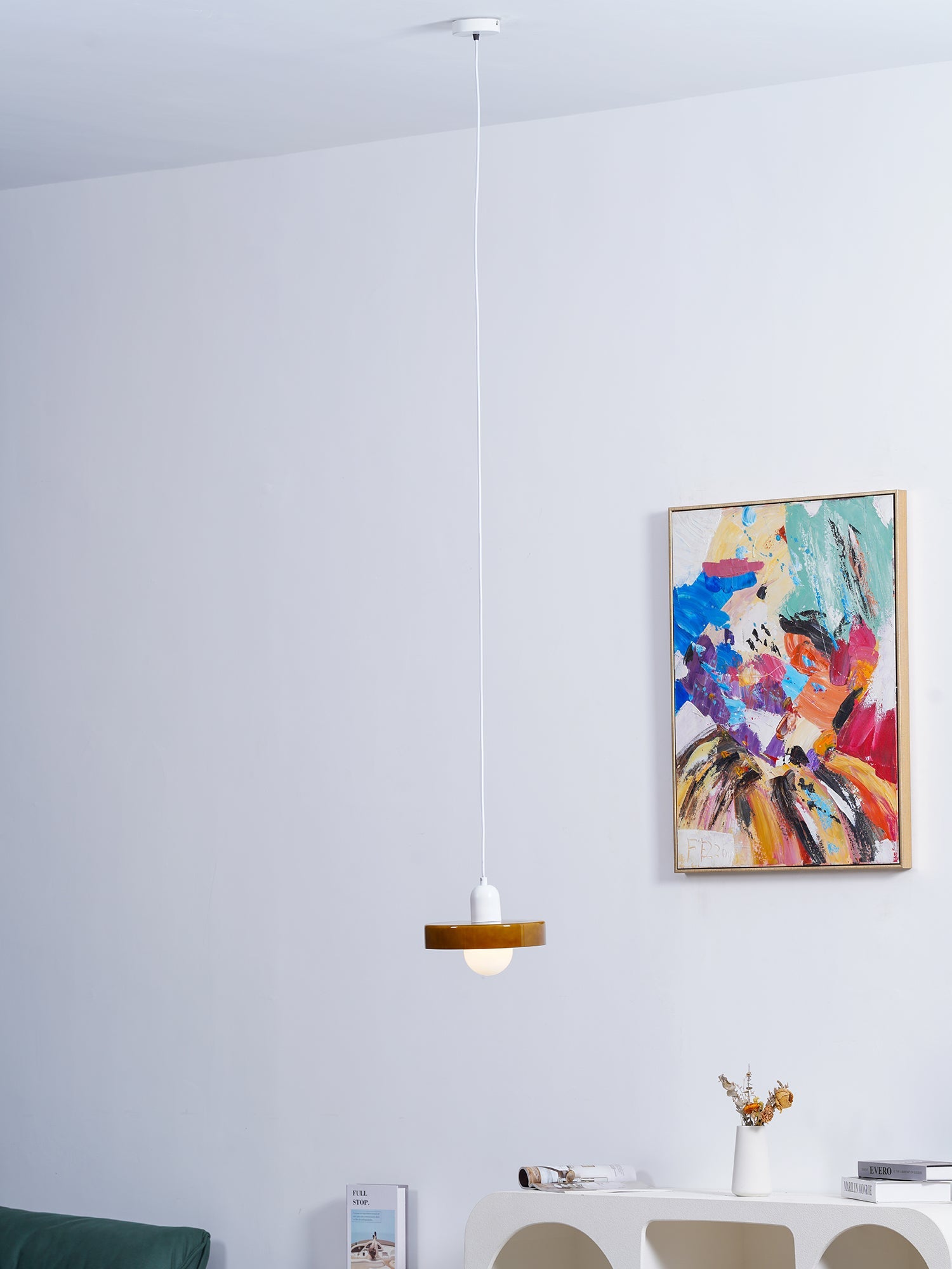 Modern Disc Orb LED Pendant Lamp – Minimalist Globe Hanging Light 1-Light