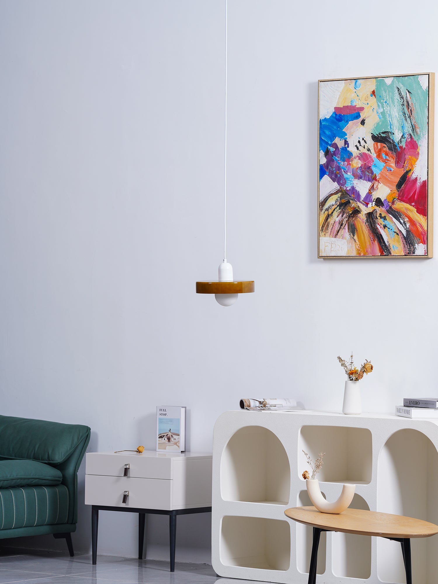 Modern Disc Orb LED Pendant Lamp – Minimalist Globe Hanging Light 1-Light