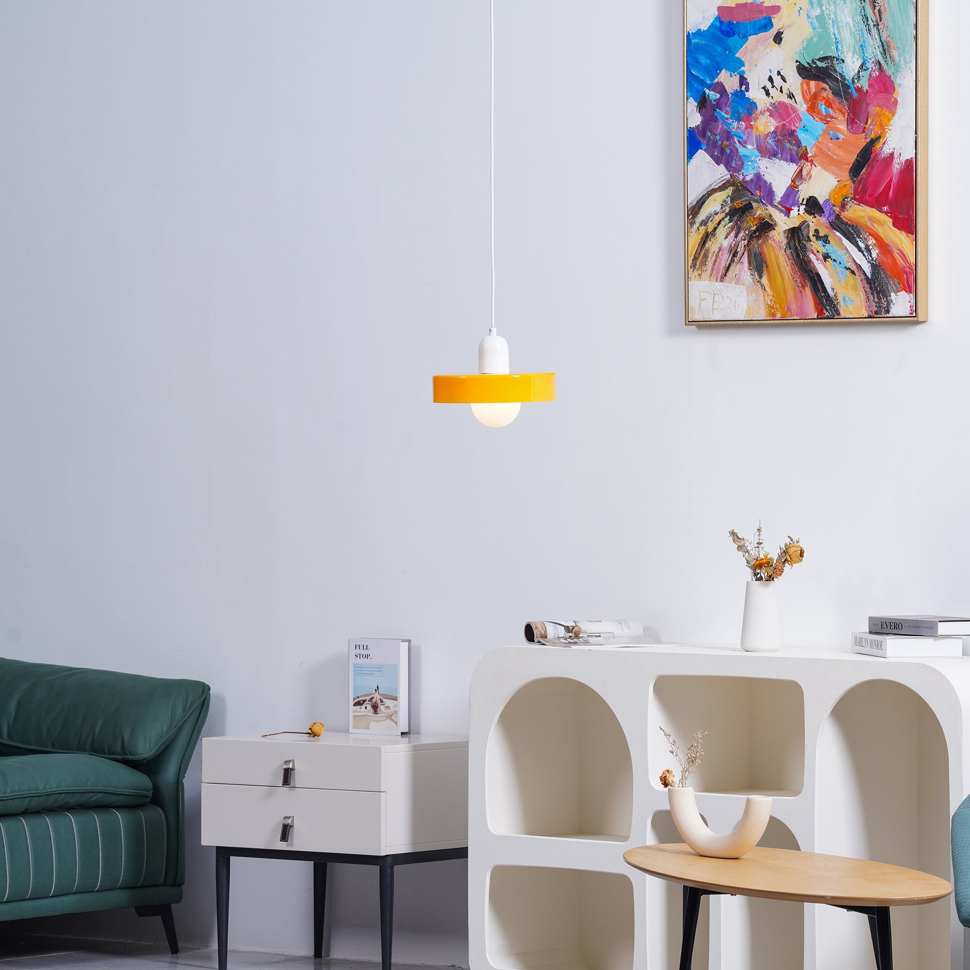 Modern Disc Orb LED Pendant Lamp – Minimalist Globe Hanging Light 1-Light
