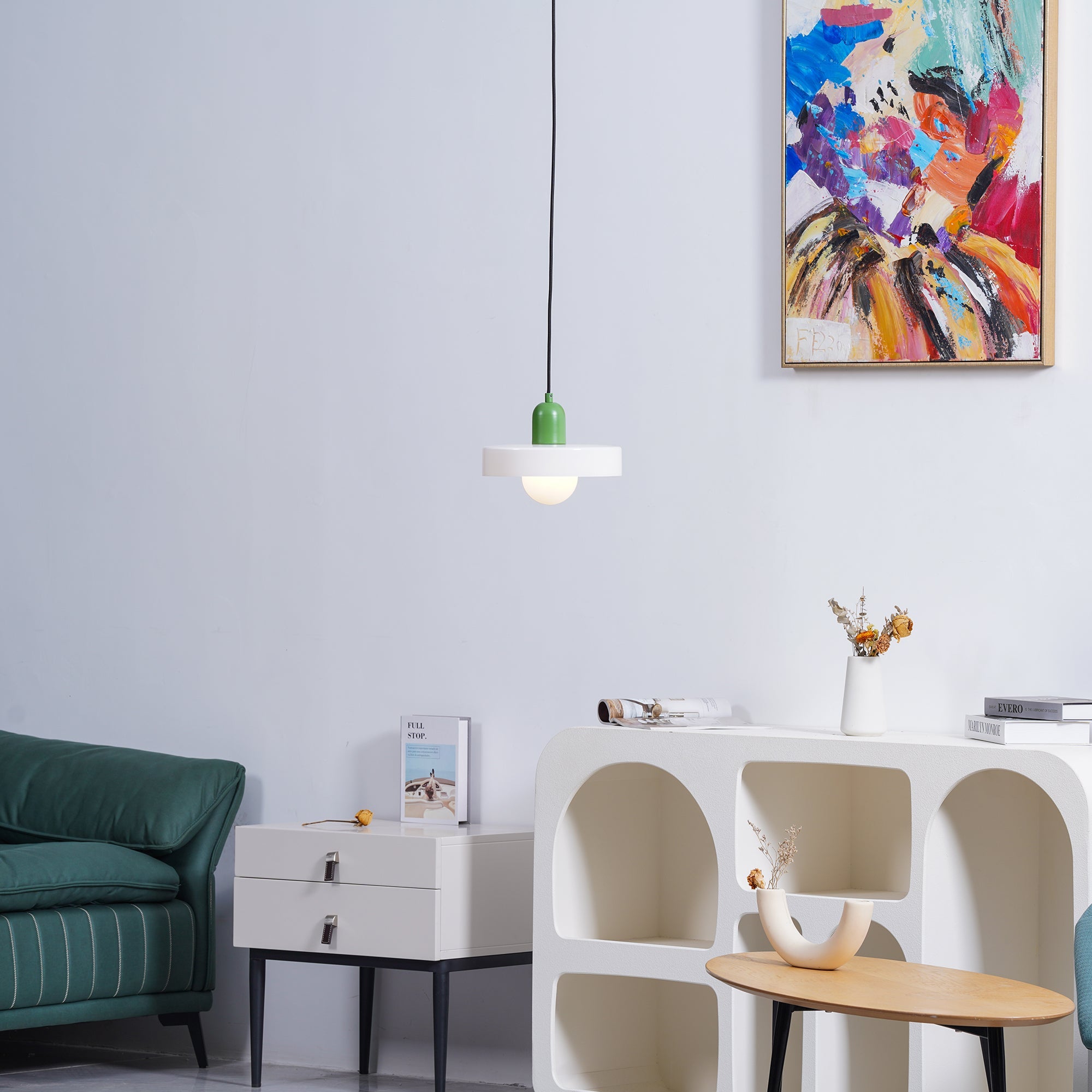 Modern Disc Orb LED Pendant Lamp – Minimalist Globe Hanging Light 1-Light