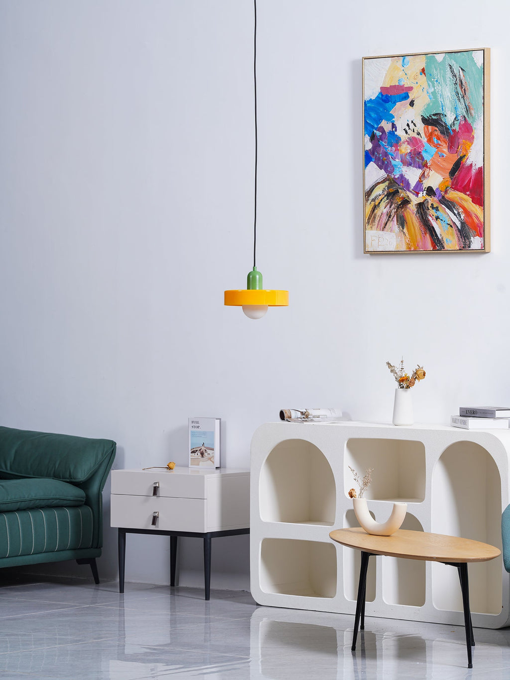 Modern Disc Orb LED Pendant Lamp – Minimalist Globe Hanging Light 1-Light