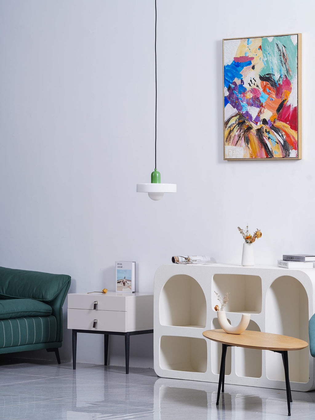 Modern Disc Orb LED Pendant Lamp – Minimalist Globe Hanging Light 1-Light