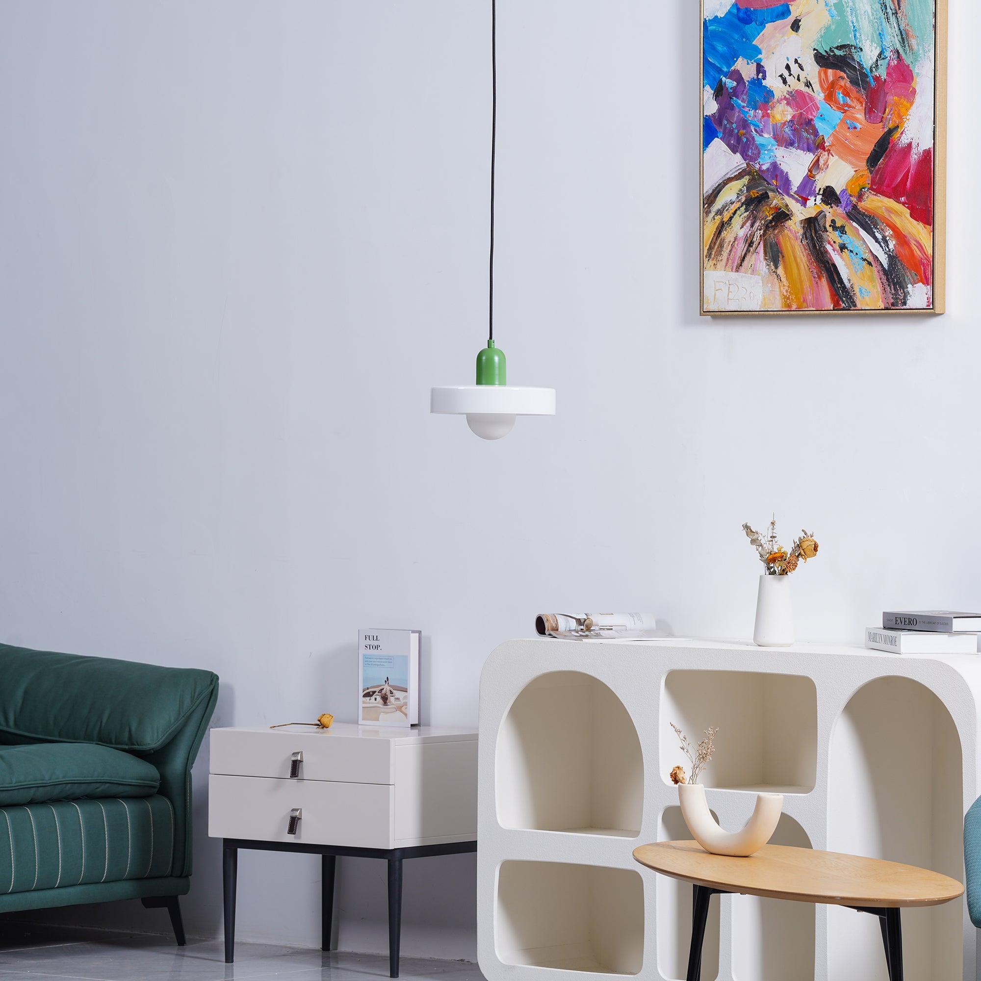 Modern Disc Orb LED Pendant Lamp – Minimalist Globe Hanging Light 1-Light