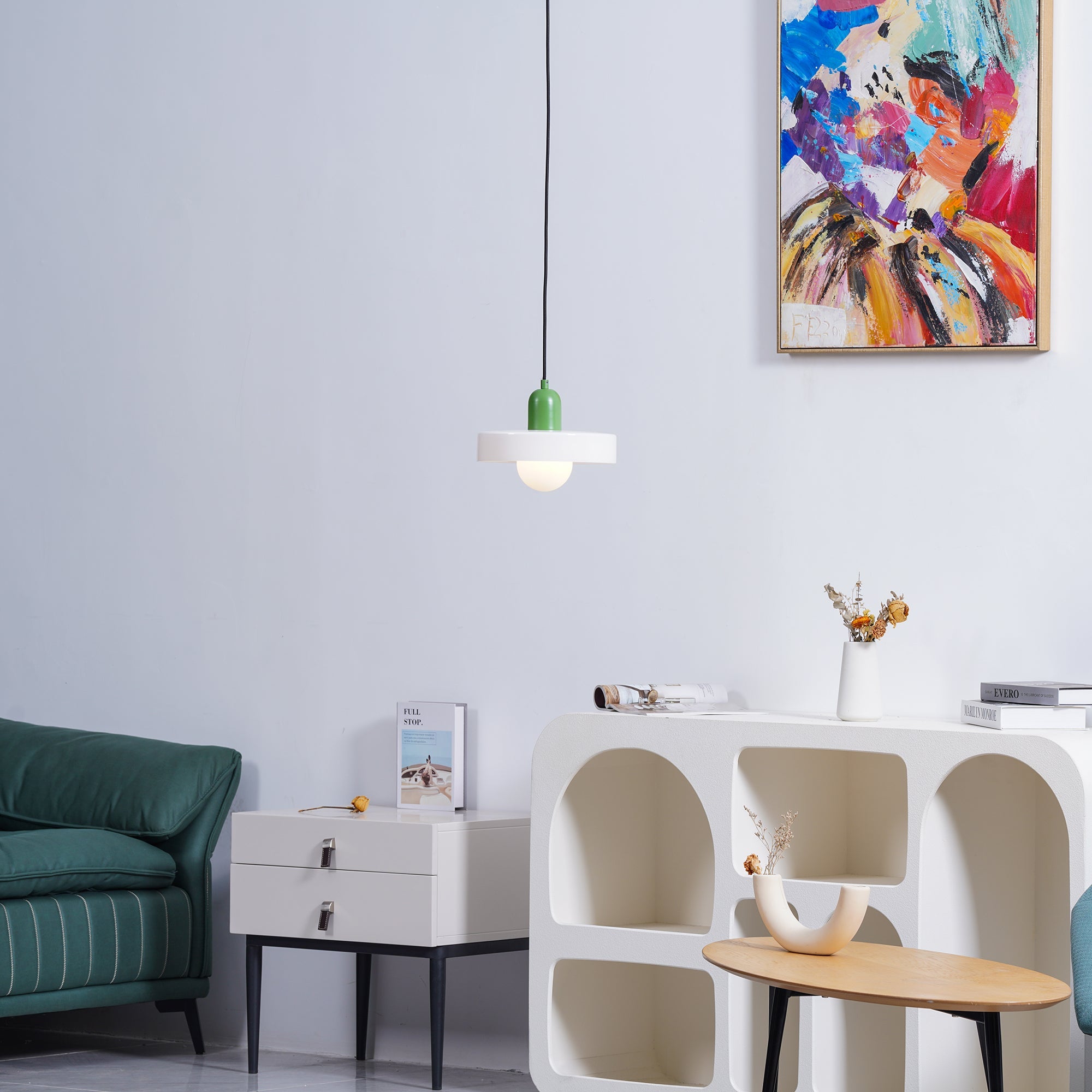 Modern Disc Orb LED Pendant Lamp – Minimalist Globe Hanging Light 1-Light
