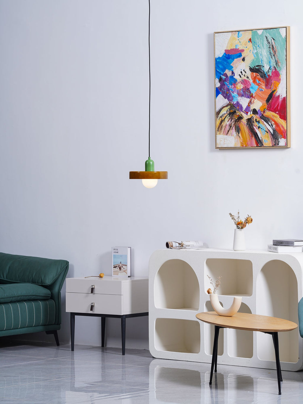 Modern Disc Orb LED Pendant Lamp – Minimalist Globe Hanging Light 1-Light
