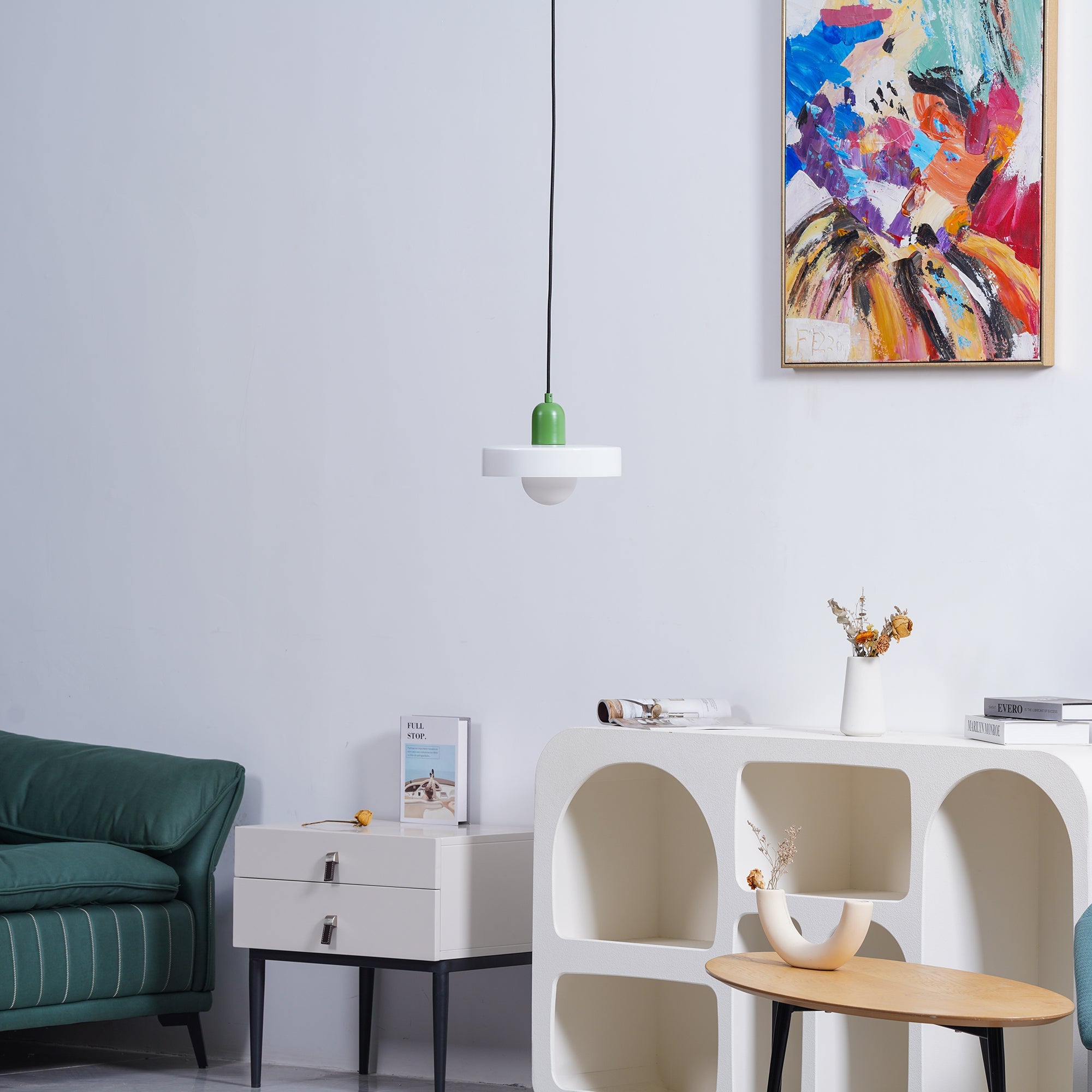 Modern Disc Orb LED Pendant Lamp – Minimalist Globe Hanging Light 1-Light