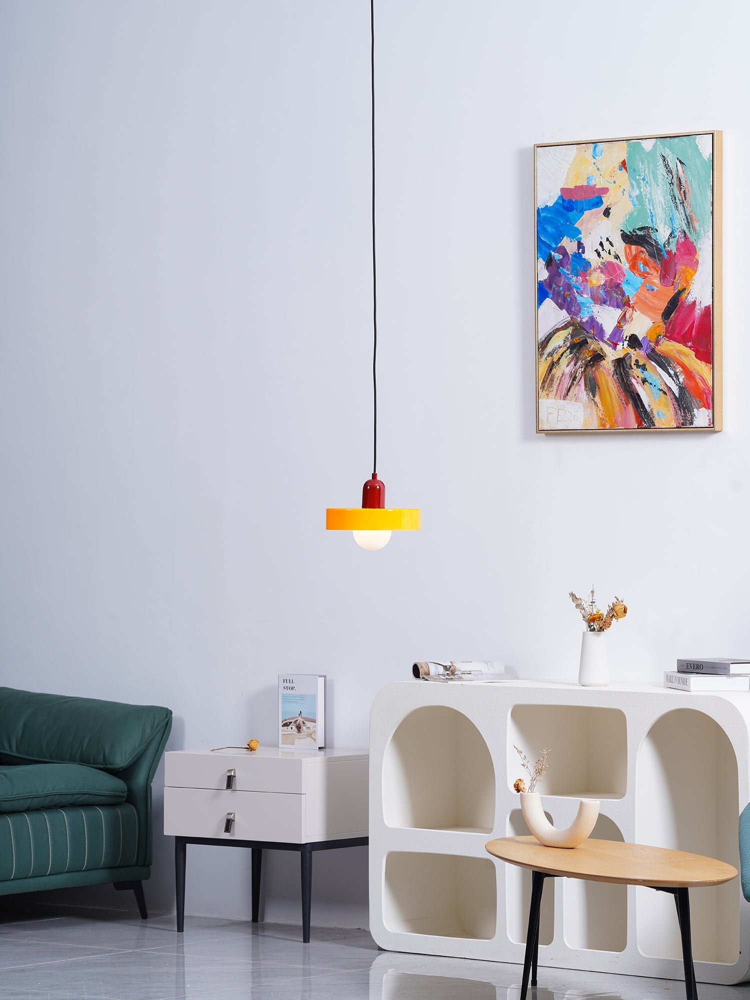 Modern Disc Orb LED Pendant Lamp – Minimalist Globe Hanging Light 1-Light