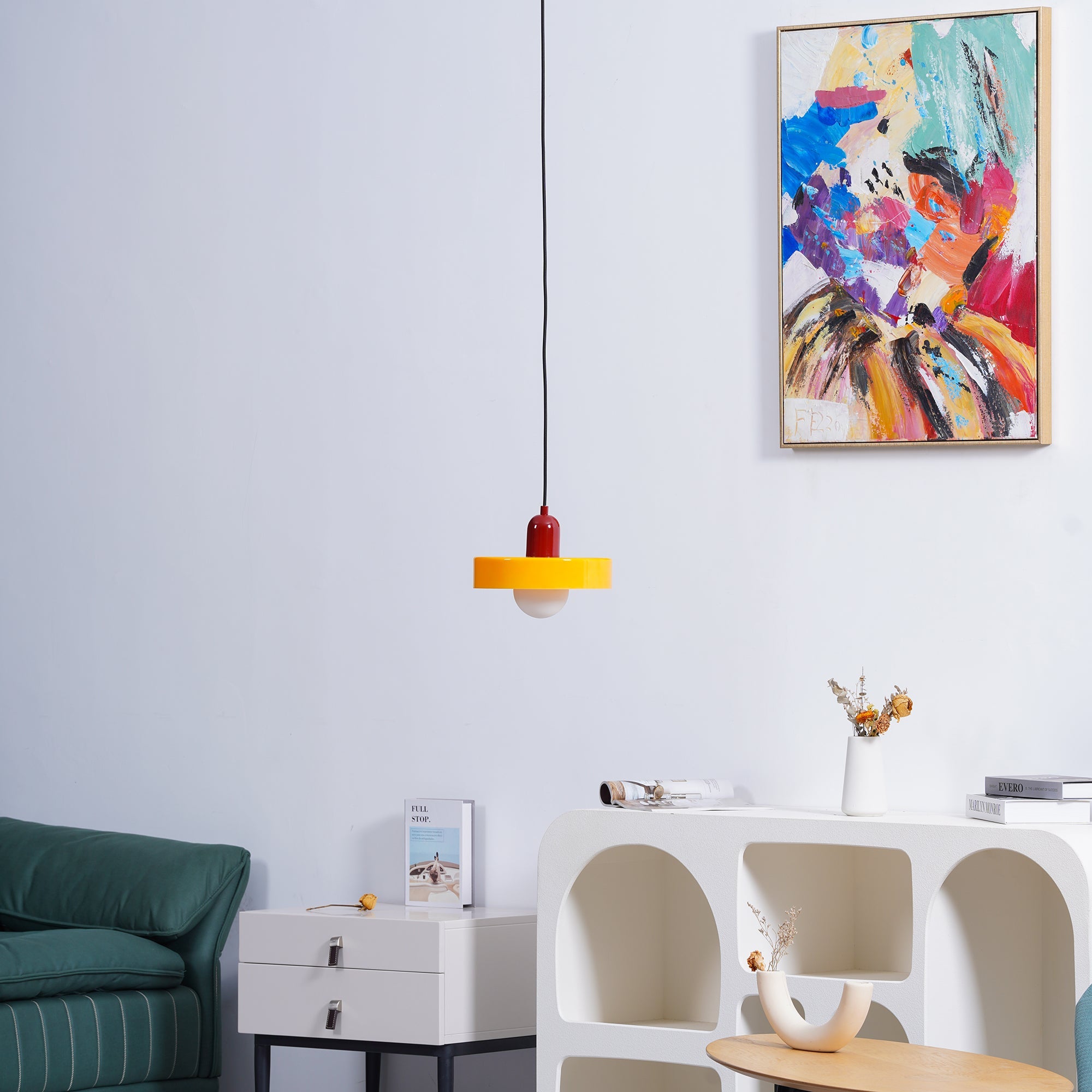 Modern Disc Orb LED Pendant Lamp – Minimalist Globe Hanging Light 1-Light