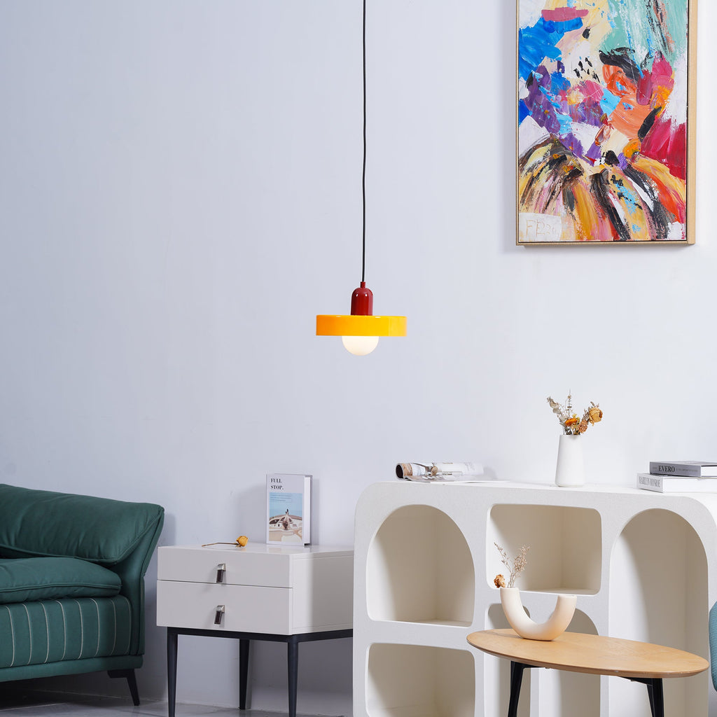 Modern Disc Orb LED Pendant Lamp – Minimalist Globe Hanging Light 1-Light