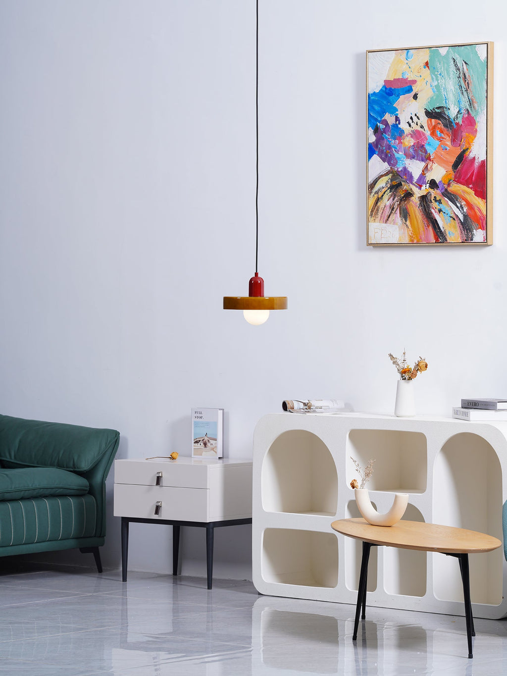 Modern Disc Orb LED Pendant Lamp – Minimalist Globe Hanging Light 1-Light