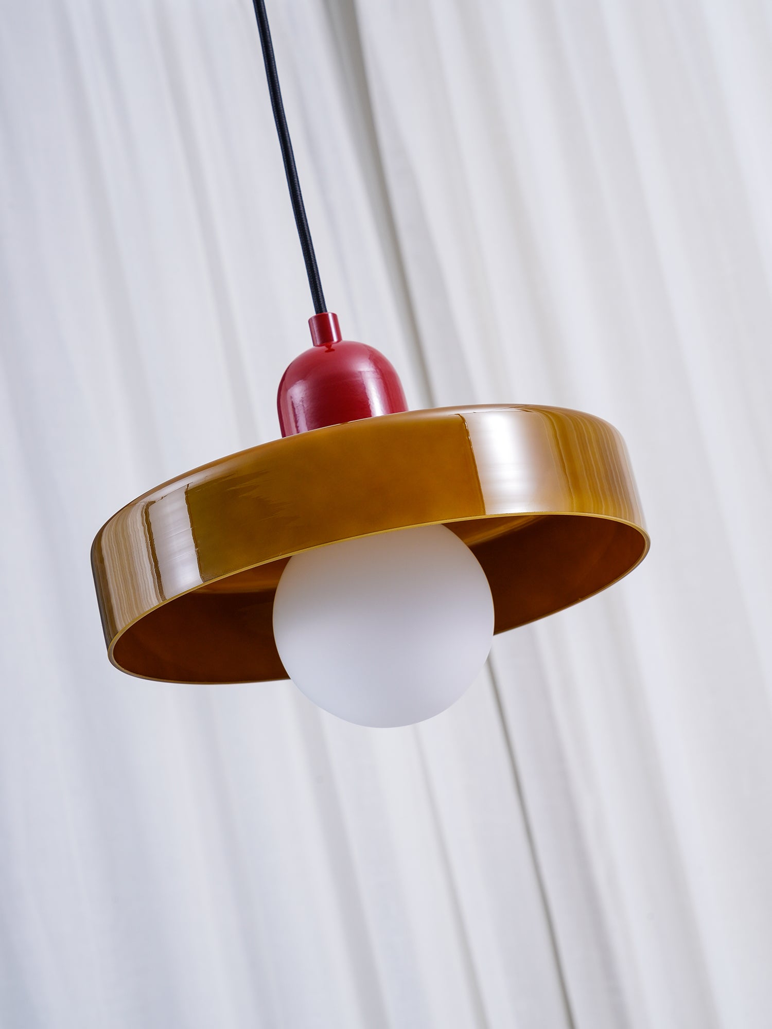 Modern Disc Orb LED Pendant Lamp – Minimalist Globe Hanging Light 1-Light