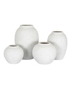 Ashen White Matt Round Vase Modern Home Decor