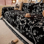 Chenille Sofa Cover - Floral Jacquard Couch Throw - Pet Friendly & Anti-Slip