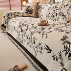 Chenille Sofa Cover - Floral Jacquard Couch Throw - Pet Friendly & Anti-Slip