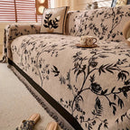 Chenille Sofa Cover - Floral Jacquard Couch Throw - Pet Friendly & Anti-Slip