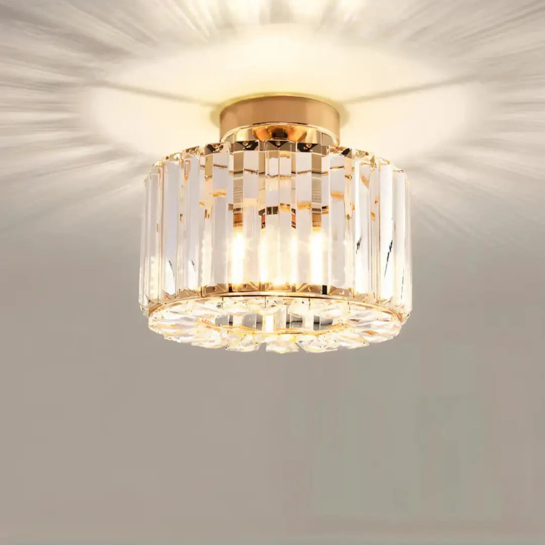 Elegant Crystal Flush Mount Ceiling Light Fixture – Modern LED Ceiling Lamp for Living Room and Bedroom Decor