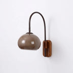 European Solid Wood Glass Globe Wall Sconce Lamp 1-Light
