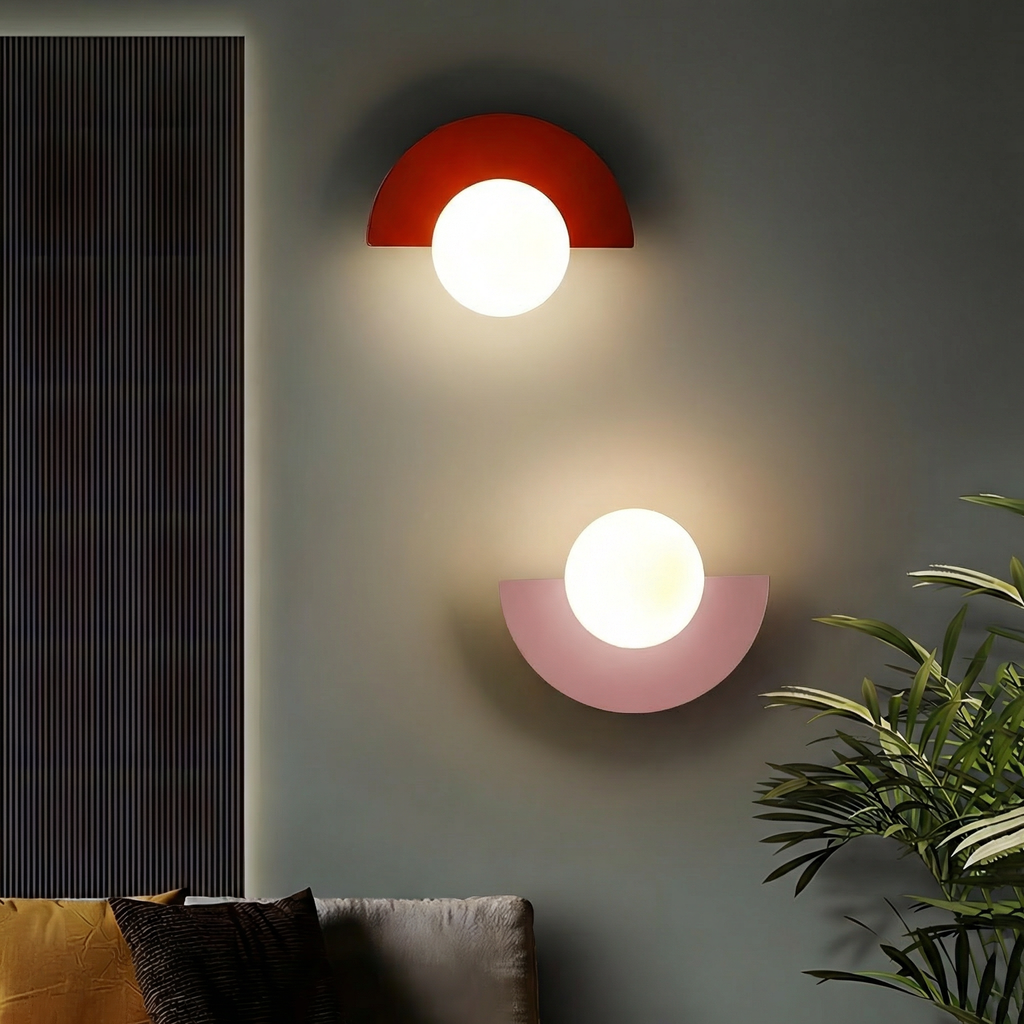Modern Half Moon LED Wall Light – Minimalist Semicircle Bedside Wall Sconce