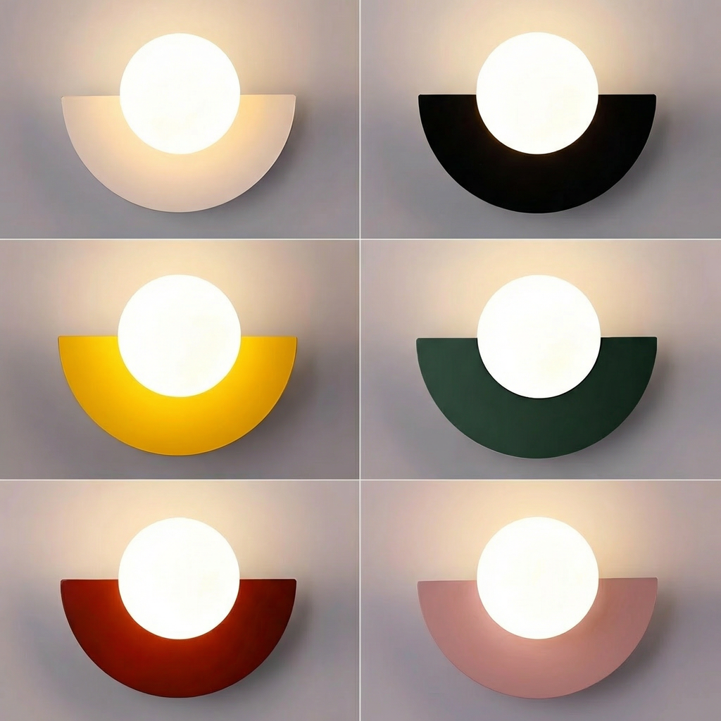 Modern Half Moon LED Wall Light – Minimalist Semicircle Bedside Wall Sconce
