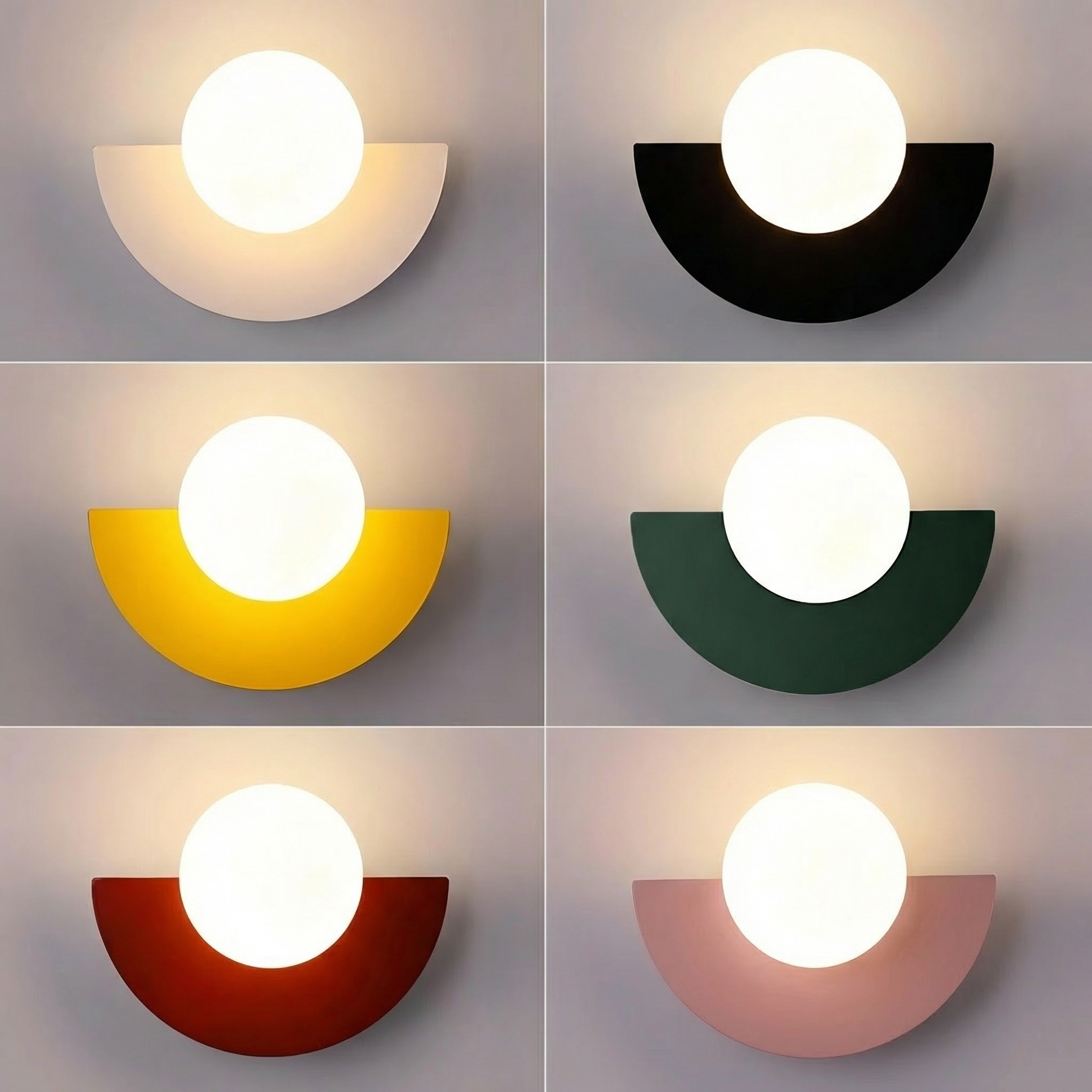 Modern Half Moon LED Wall Light – Minimalist Semicircle Bedside Wall Sconce