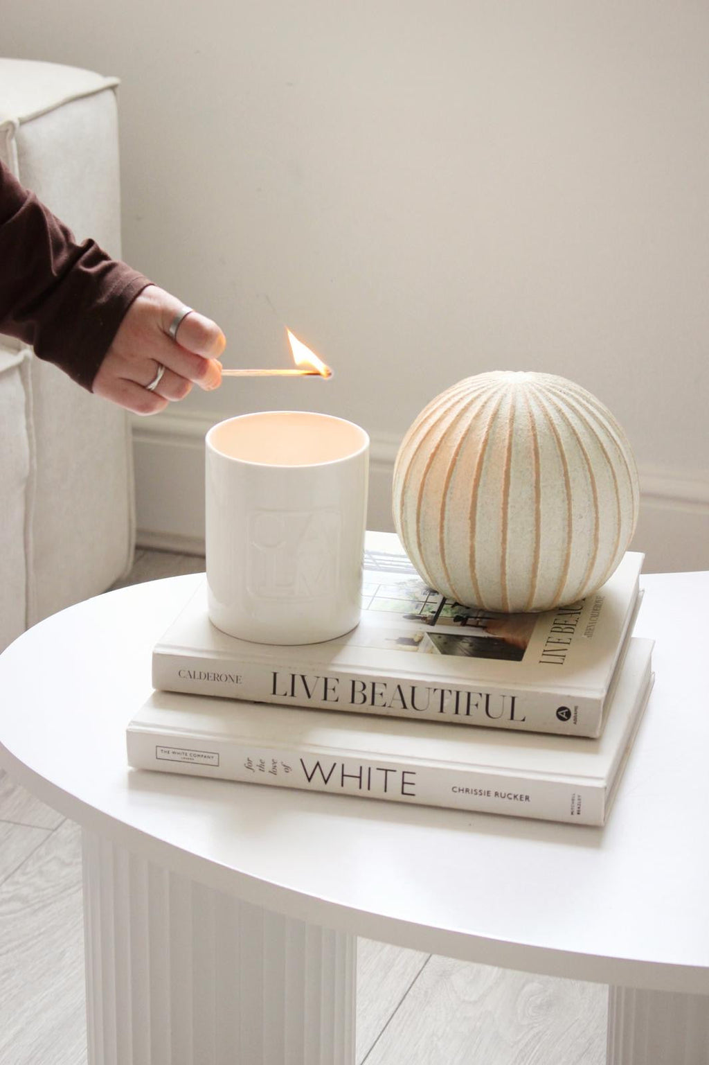 Globe Striped Decorative Ball Home Decor Accent