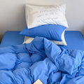 French Blue Duvet Cover Elegant Cotton Bedding Bedroom Decor