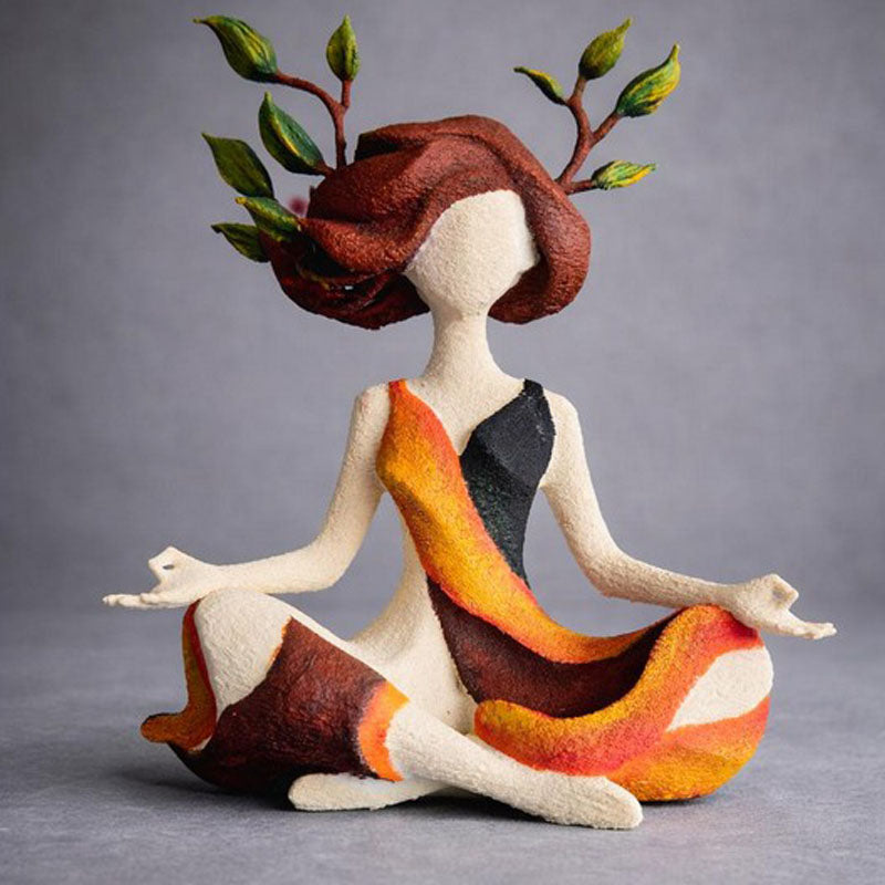 Goddess Meditation Sculpture Resin Nature Figurine Decorative Spiritual Home Decor