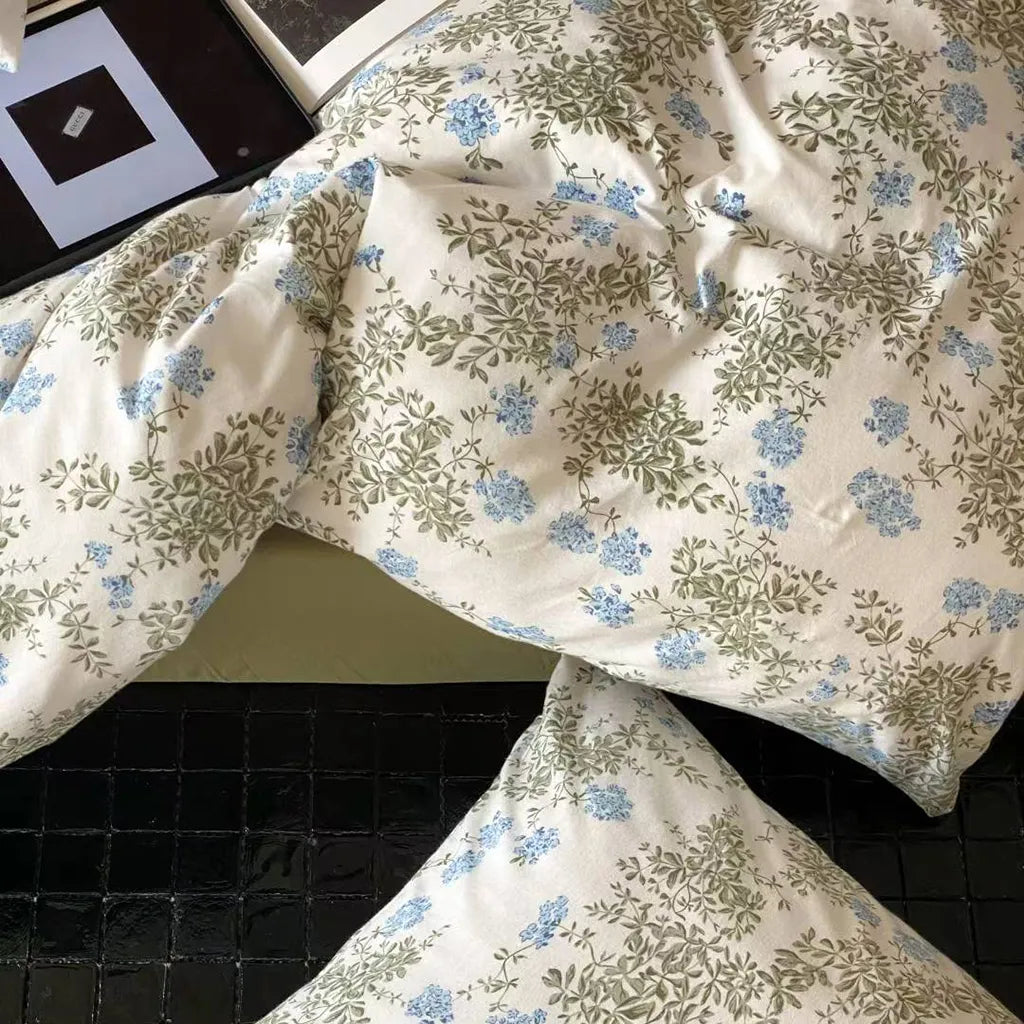 Garden Mist Floral Bedding Set Cotton Duvet Cover Pillowcase