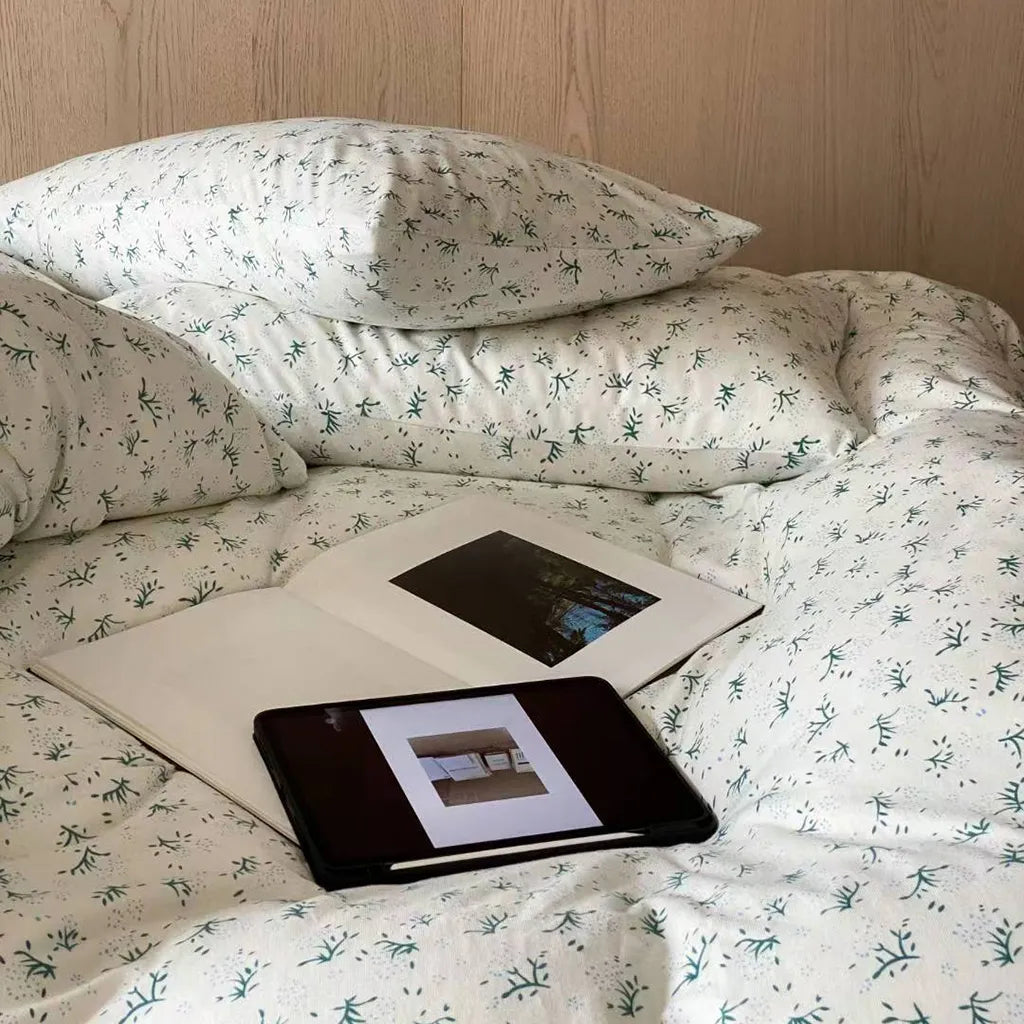 Garden Mist Floral Bedding Set Cotton Duvet Cover Pillowcase