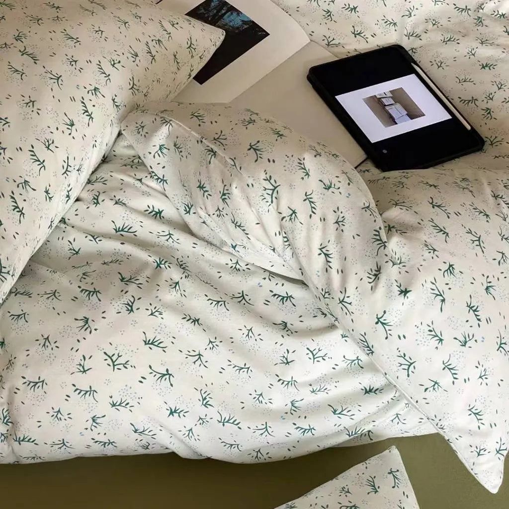 Garden Mist Floral Bedding Set Cotton Duvet Cover Pillowcase