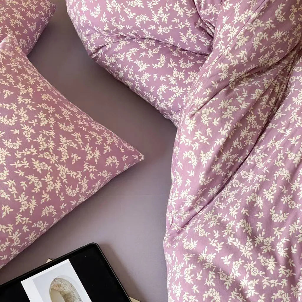 Garden Mist Floral Bedding Set Cotton Duvet Cover Pillowcase