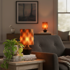 Mocha Ceramic Table Lamp Warm Boho Aesthetic Bedroom Home Decor