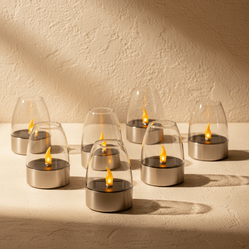 Solar Tea Light Candles - 6 Pcs