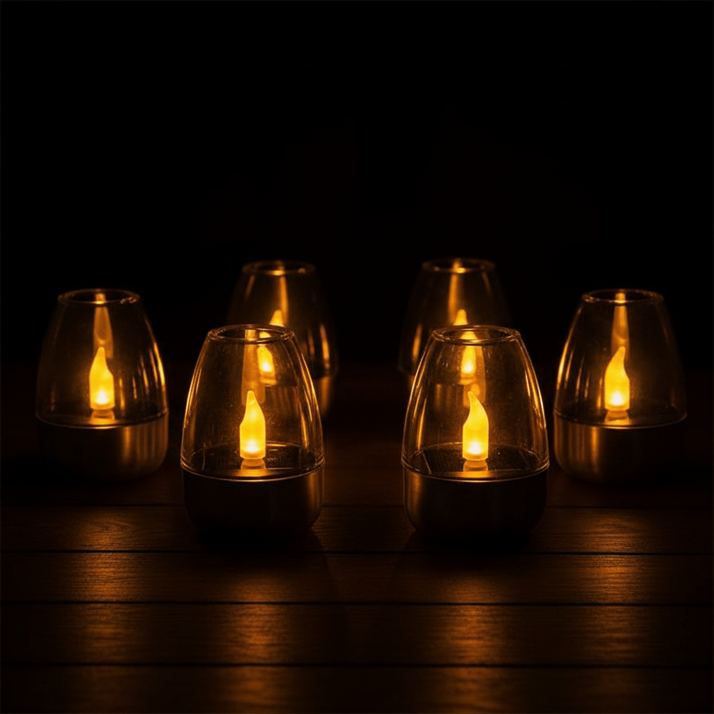 Solar Tea Light Candles - 6 Pcs