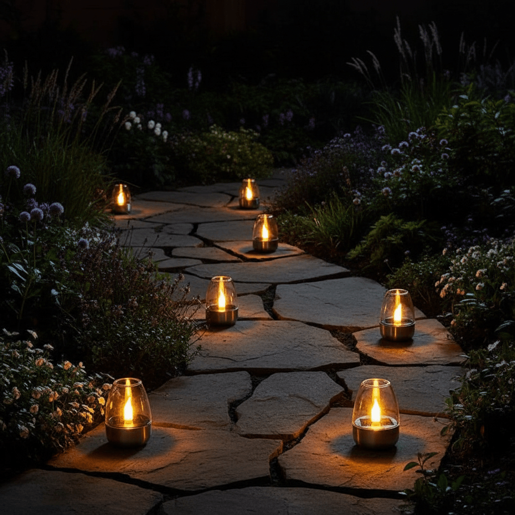 Solar Tea Light Candles - 6 Pcs