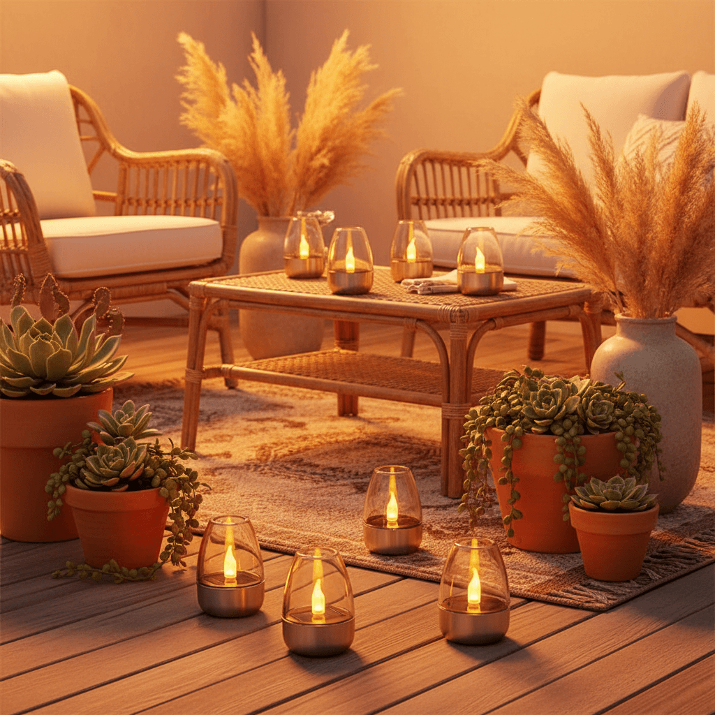 Solar Tea Light Candles - 6 Pcs
