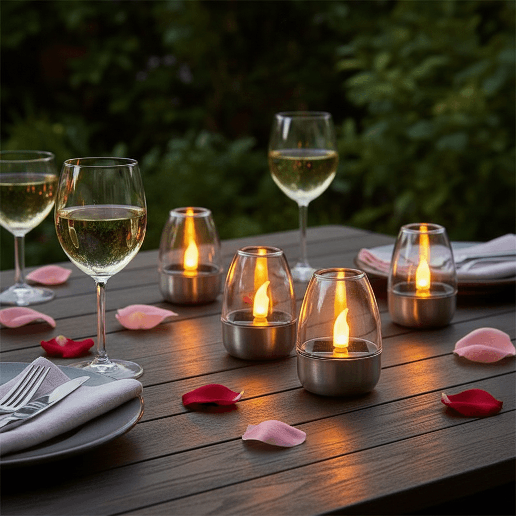 Solar Tea Light Candles - 6 Pcs
