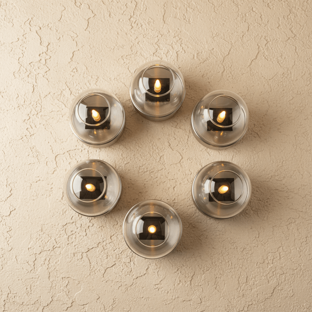 Solar Tea Light Candles - 6 Pcs