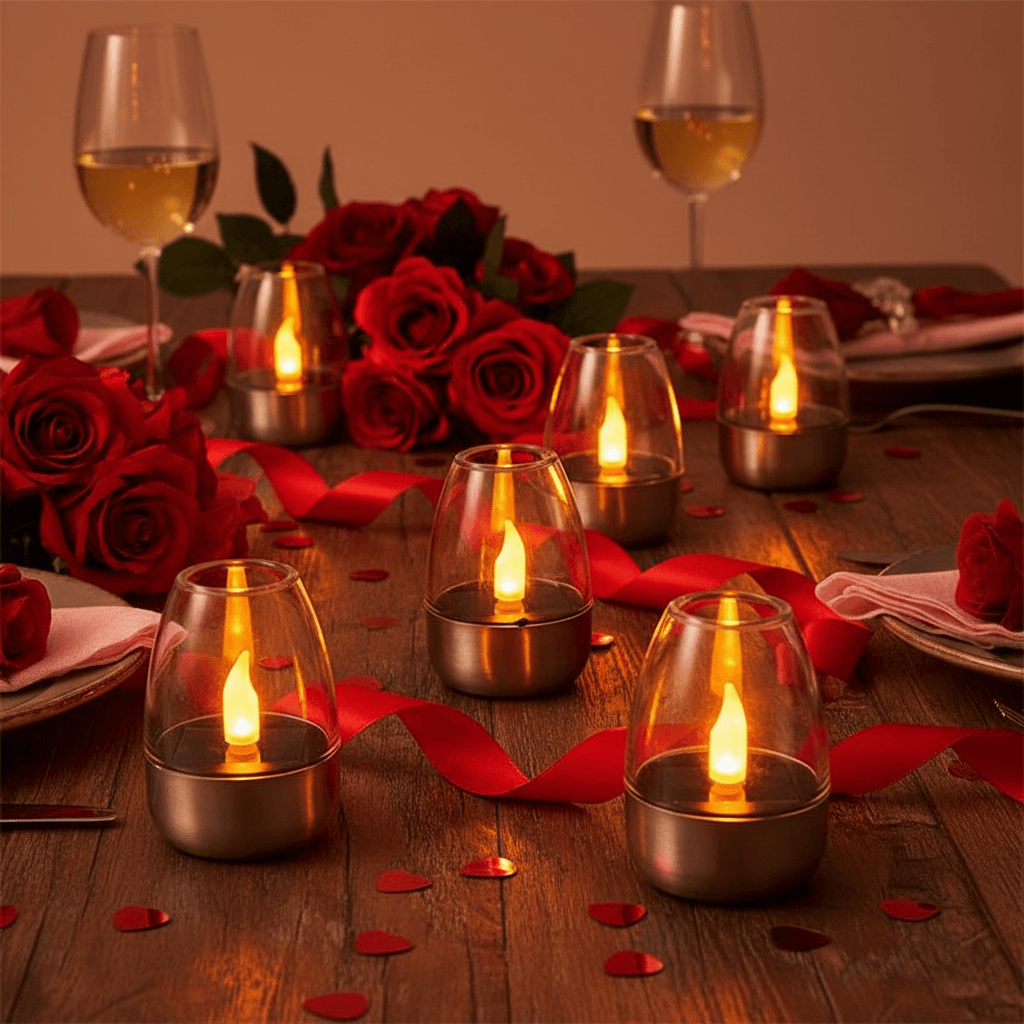 Solar Tea Light Candles - 6 Pcs