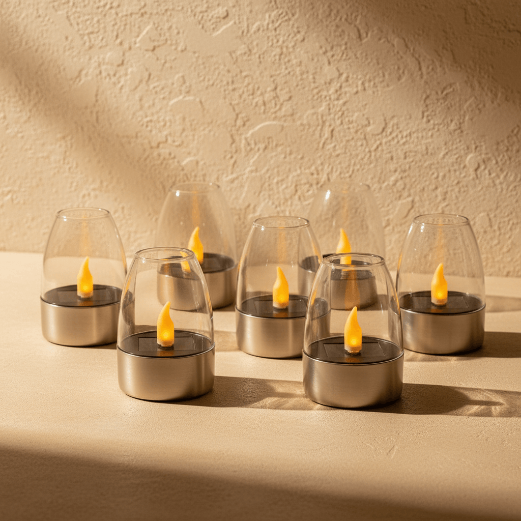 Solar Tea Light Candles - 6 Pcs