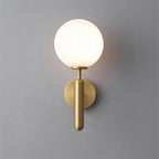Nordic Brass Glass Globe Wall Sconce LED 1-Light