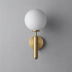 Nordic Brass Glass Globe Wall Sconce LED 1-Light