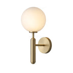 Nordic Brass Glass Globe Wall Sconce LED 1-Light