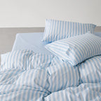 Harbor Stripe Duvet Cover Nautical Cotton Bedding Bedroom