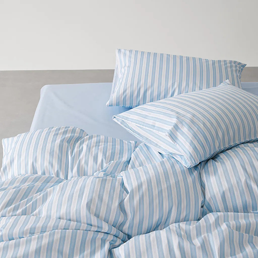 Harbor Stripe Duvet Cover Nautical Cotton Bedding Bedroom