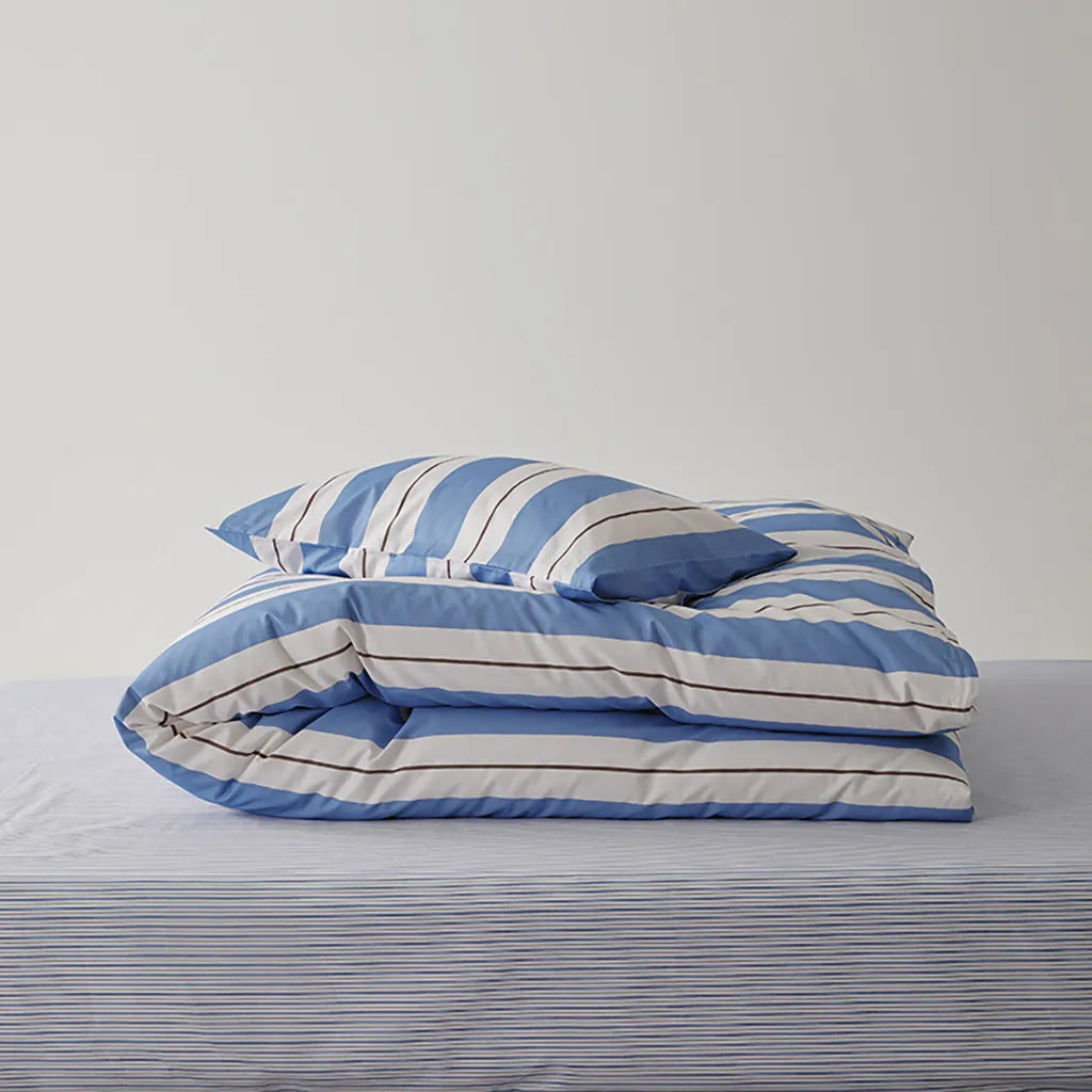 Harbor Stripe Duvet Cover Nautical Cotton Bedding Bedroom