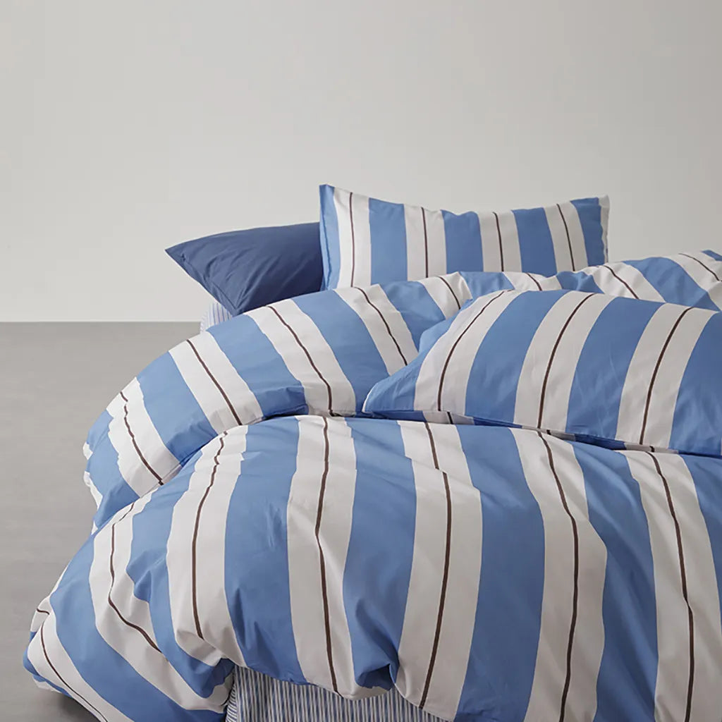 Harbor Stripe Duvet Cover Nautical Cotton Bedding Bedroom